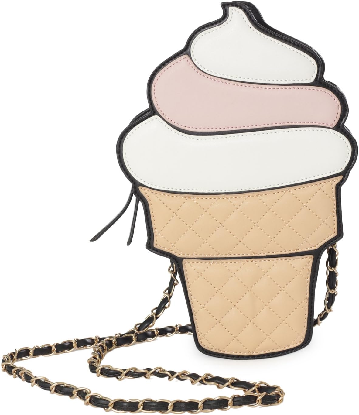 Sidecca Soft Serve Ice Cream Cone Cross Body Chain Purse