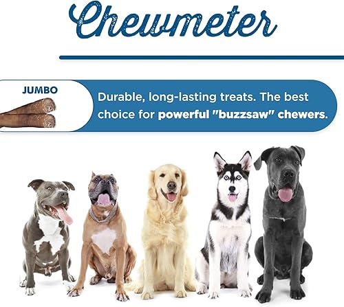 Miniatura 4 de Best Bully Sticks All-Natural Premium - Palitos masticables jumbo de 6 pulgadas para perros grandes, horneados y empaquetados en Estados Unidos,