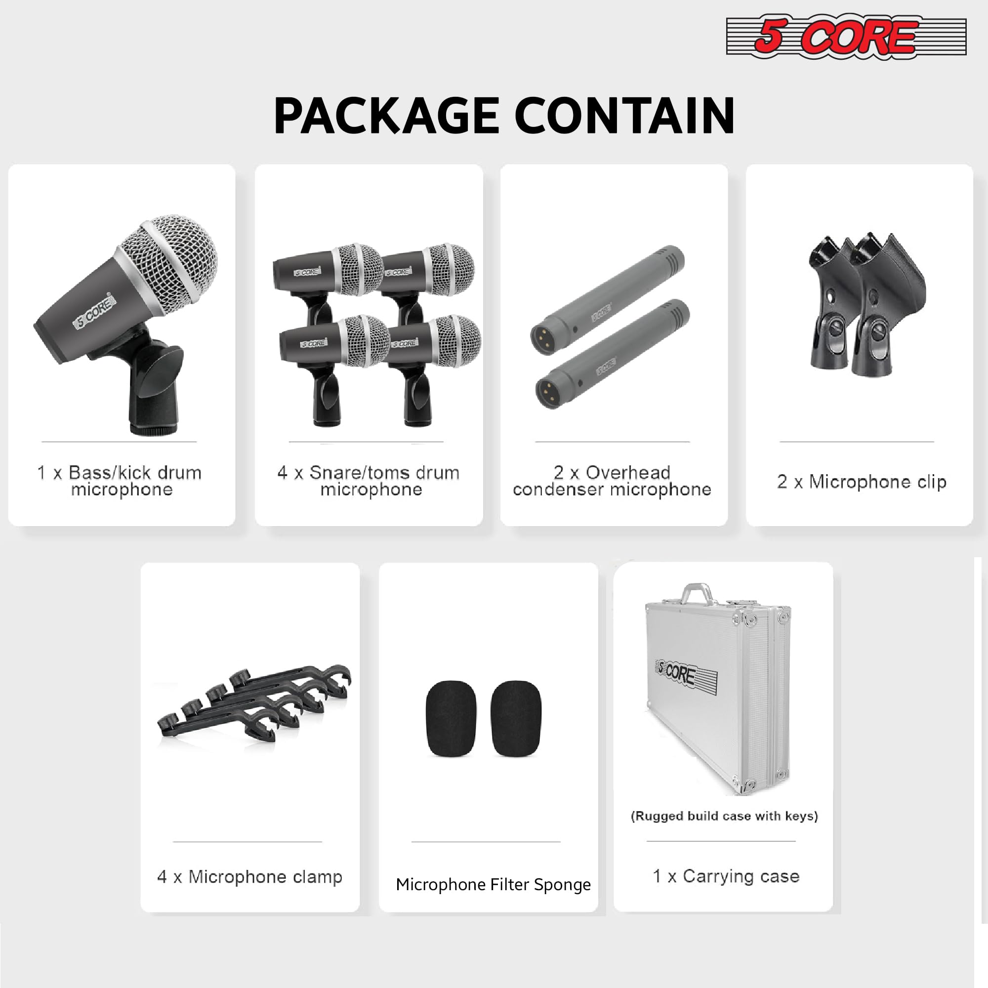 美品未使用に近い【エレクトロボイス】ドラムマイク7本セット（ケース