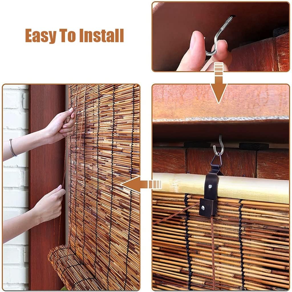 Store Bambou Exterieur, Rideaux en Roseau Occultant 70%, Jalousie Romains avec Levage, pour Terrasse Fenêtres et Portes, Pergola Balcon Interieur Cuisine 40 60 70 80 90 100 120 130 150 160 180cm