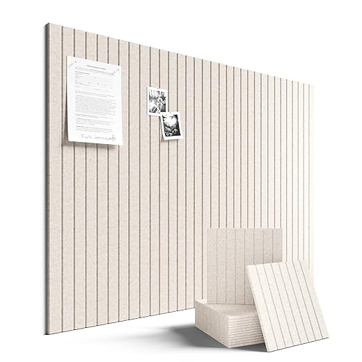 Fluxynara Large Felt Bulletin Board 48" x 36" Cork Board Alternative-12 Pack with 70 Safe Removable Adhesive Tabs, Cork Boards for Walls Cork Board for Home Office Classroom Pin Board (Oatmeal)