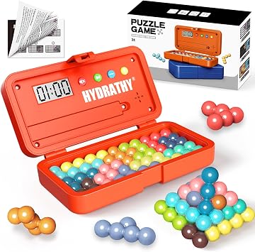 Brain Teaser Puzzles Games for Kids Adults with Timer, 2 Modes Handheld Travel Games, Single Player Mind Challenge Toys, STEM Montessori Educational Gifts for Kids 3+, Teens & Adults Red