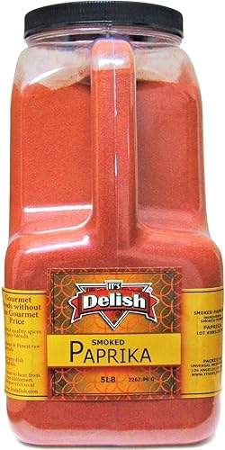Miniatura 2 de Its Delish - Pimentón ahumado gourmet en polvo, jarra de 5 libras de galón con asa, especias a granel de alta calidad, gran sabor y aroma para asar,