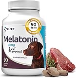 K9 Select Melatonin for Large Dogs - Composure Dog Calming Chews - Dog Melatonin for Sleep - Reduce Stress for Large Dogs - 6 mg, 90 Beef Flavored Chewable Tablets Beef 6mg