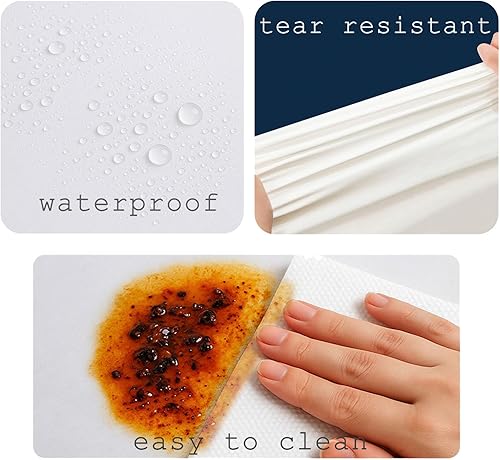 Miniatura 2 de Mantel de plástico desechable blanco, paquete de 2 manteles rectangulares de 54 x 108 pulgadas para fiestas, eventos, bodas, interiores y exteriores