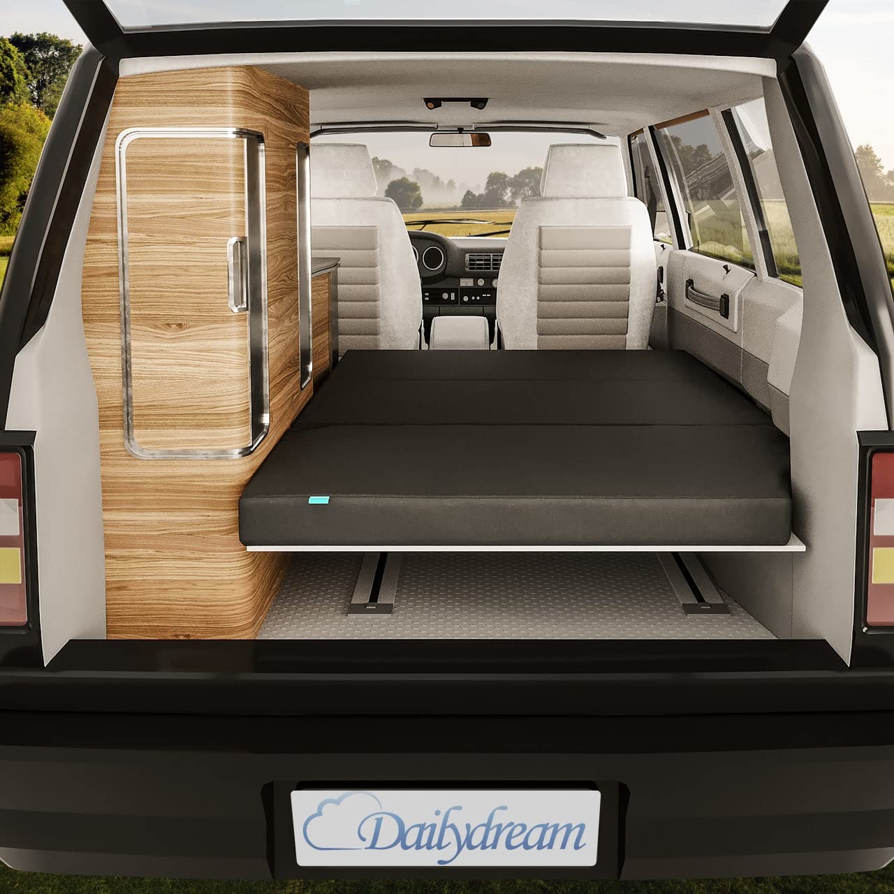 Dailydream Camper Model 1 - Protector de colchón para VW T5, T6, Multivan, California Beach y Caravelle, 115 x 195 x 6,5 cm, Color Gris