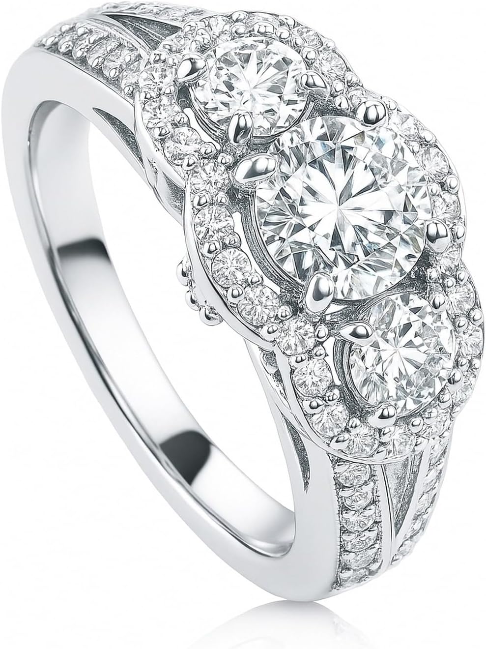 BERRICLE Sterling Silver CZ Solitaire Wedding Engagement Promise Rings for Her, Round Cubic Zirconia Ring for Women