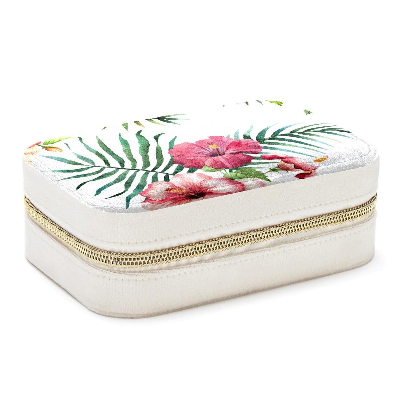 Boîte à bijoux de voyage au design tropical raffiné avec finitions soignées