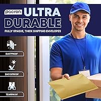 Vista 5 de Paquete de 100 sobres de burbujas de papel de estraza acolchados de 8.5 x 12 pulgadas, sobres de correo amarillos para documentos y paquetes