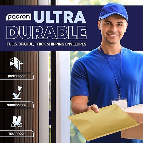 Miniatura 5 de Paquete de 100 sobres de burbujas de papel de estraza acolchados de 8.5 x 12 pulgadas, sobres de correo amarillos para documentos y paquetes,