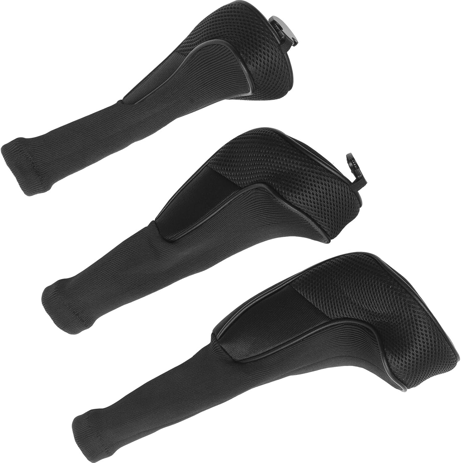 3pcs Golf Putter Mesh Covers Nylon Breathable Golf Club Covers Black Golfing Accessories for Men Outdoor