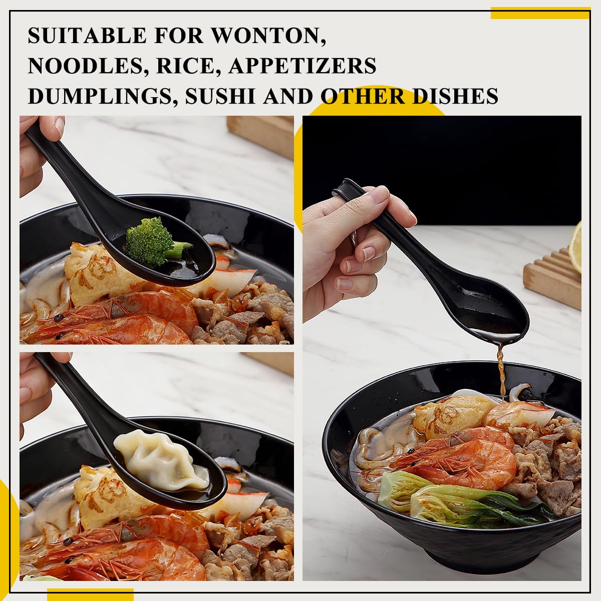 Kyraton Cucchiai da zuppa 24 pezzi, Cucchiaio da tavola in plastica riutilizzabile, Cucchiaio da cena asiatico robusto e durevole in PP alimentare, senza BPA, facile da pulire, lavabile lavastoviglie