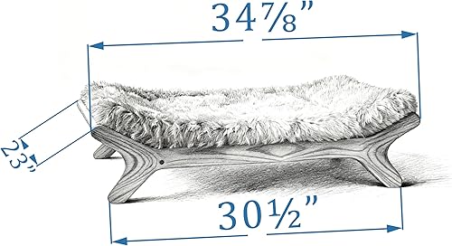 Miniatura 8 de Cama elevada para perros de tamaño mediano con funda lavable, tamaño M natural de hasta 50 libras