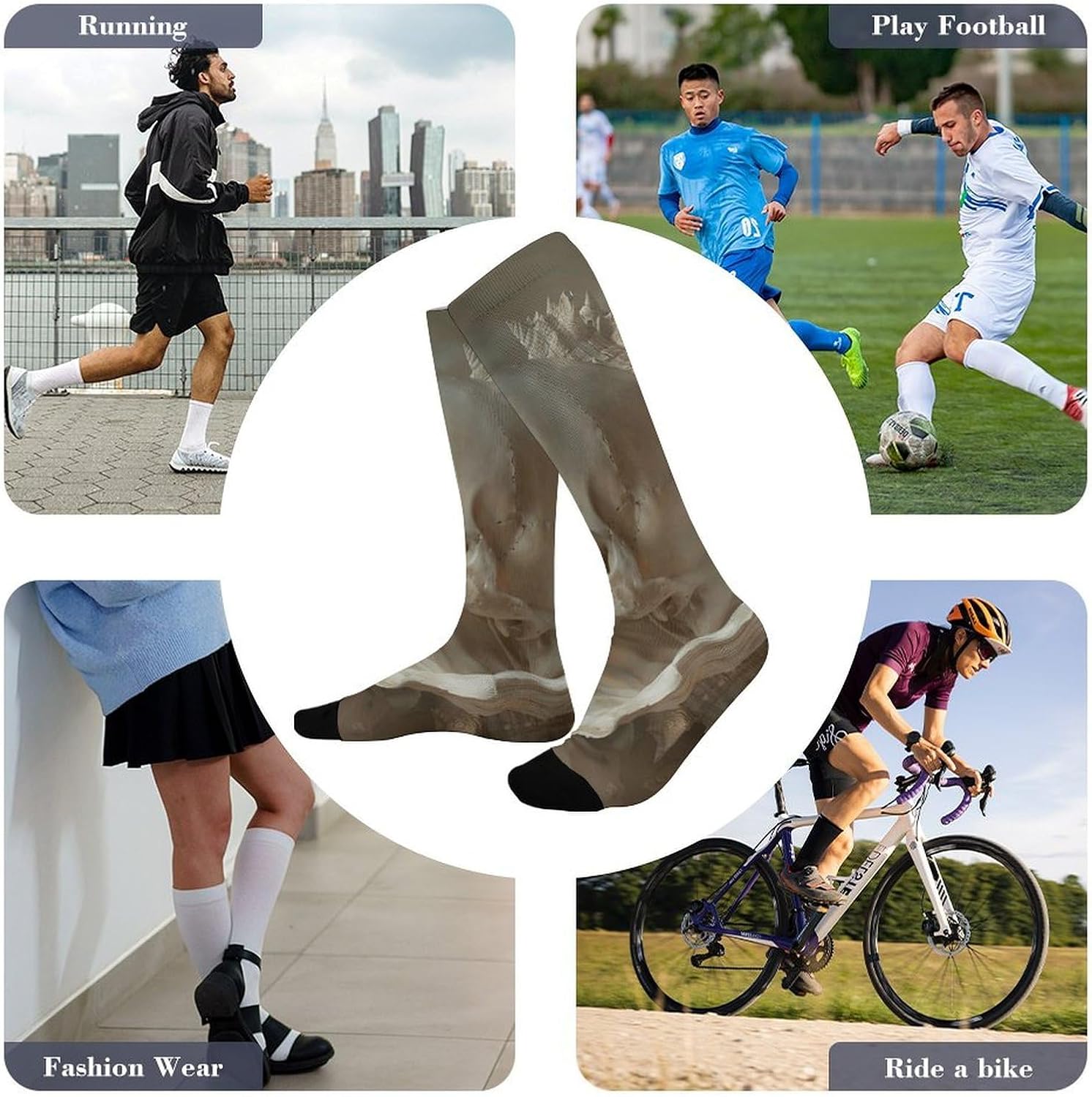 Skulls And Shells Dress Sock for Women, Soft Breathable Crew Socks for Men, Lightweight Mid-Calf Socks