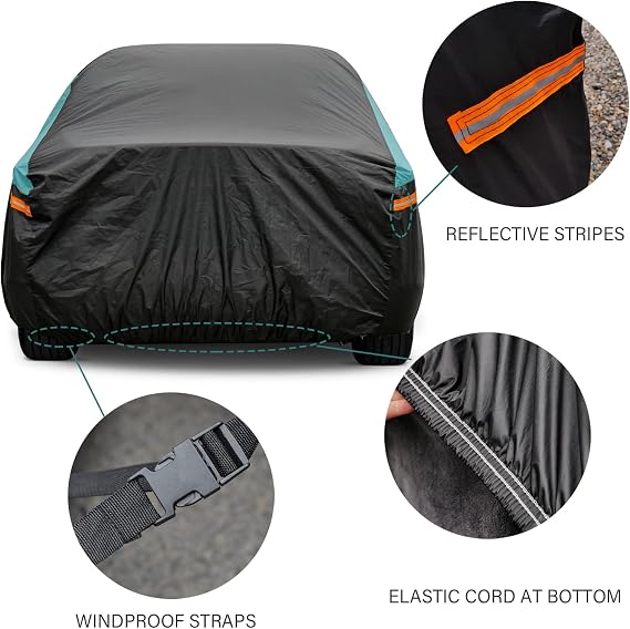 GUNHYI SUV Car Cover for Automobiles Waterproof All Weather, Universal Fit Subaru Outback, Buick Enclave, Chevrolet Equinox, Toyota RAV4/4Runner, Hyundai Santa Fe, Ford Edge, Volkswagen Tiguan etc.