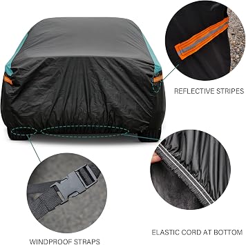 GUNHYI SUV Car Cover for Automobiles Waterproof All Weather, Universal Fit Subaru Outback, Buick Enclave, Chevrolet Equinox, Toyota RAV4/4Runner, Hyundai Santa Fe, Ford Edge, Volkswagen Tiguan etc.