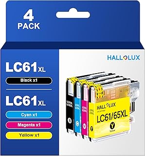 LC61 XL for Brother LC-61 Ink Cartridges LC65 LC-65 61XL 65XL Compatible to use with MFC-250C J615W 5895CW 290C 5490CN 495CW 790CW J630W DCP-165C 375CW 385CW J140W (Black Cyan Magenta Yellow, 4 Pack)