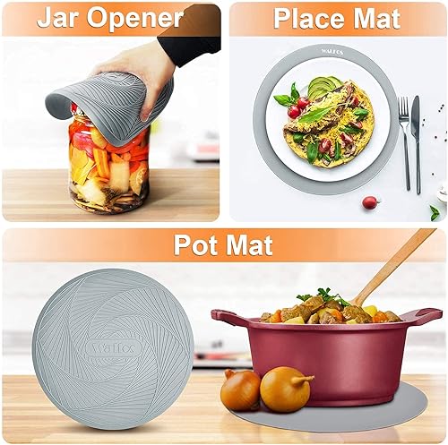 Miniatura 7 de Walfos - Alfombrillas de silicona para microondas, resistentes al calor, multiusos, antideslizantes, sin BPA y aptas para lavavajillas, perfectas