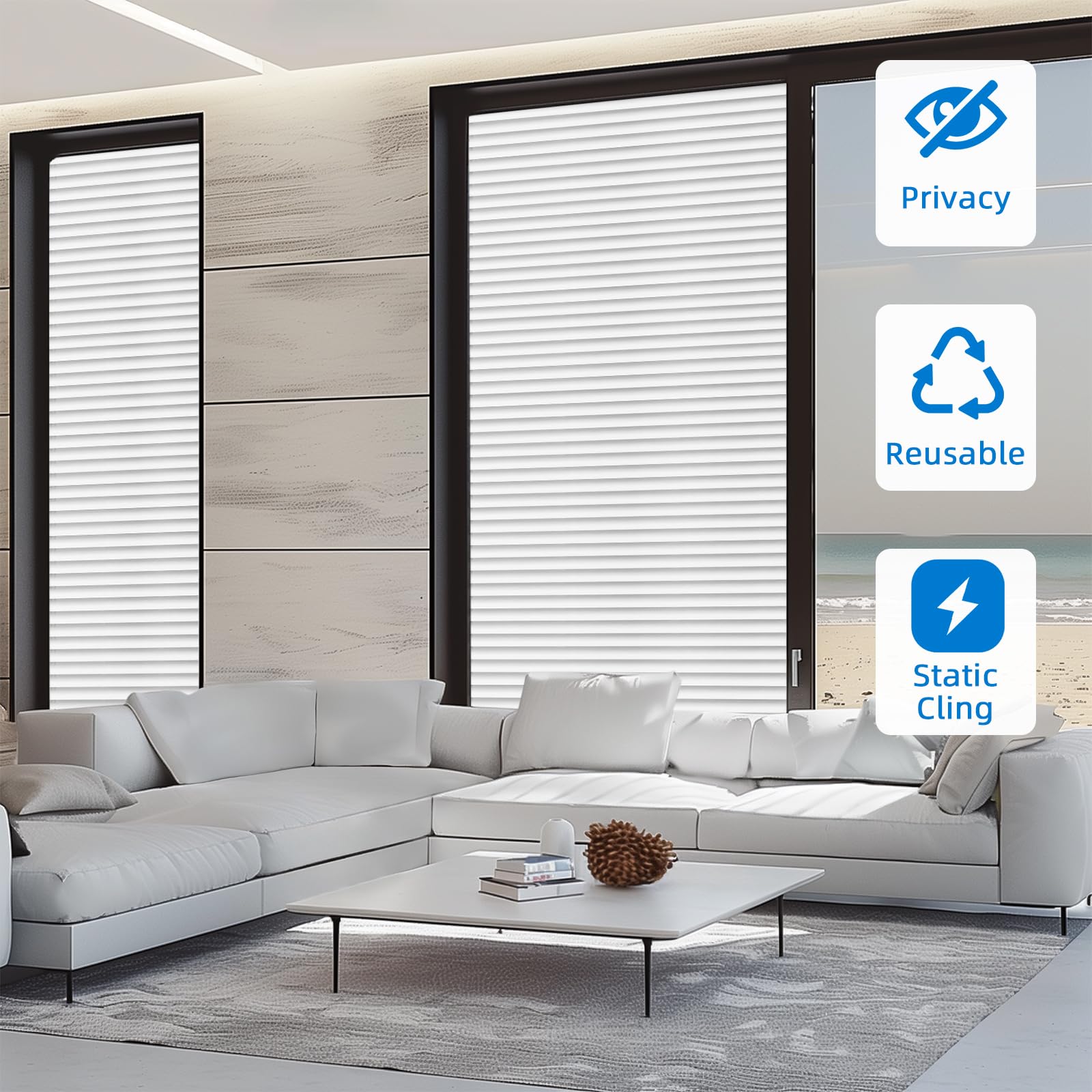 Pellicola Per Vetri Privacy 44.3x200cm - Motivo Foglie E Fiori - Foto 7