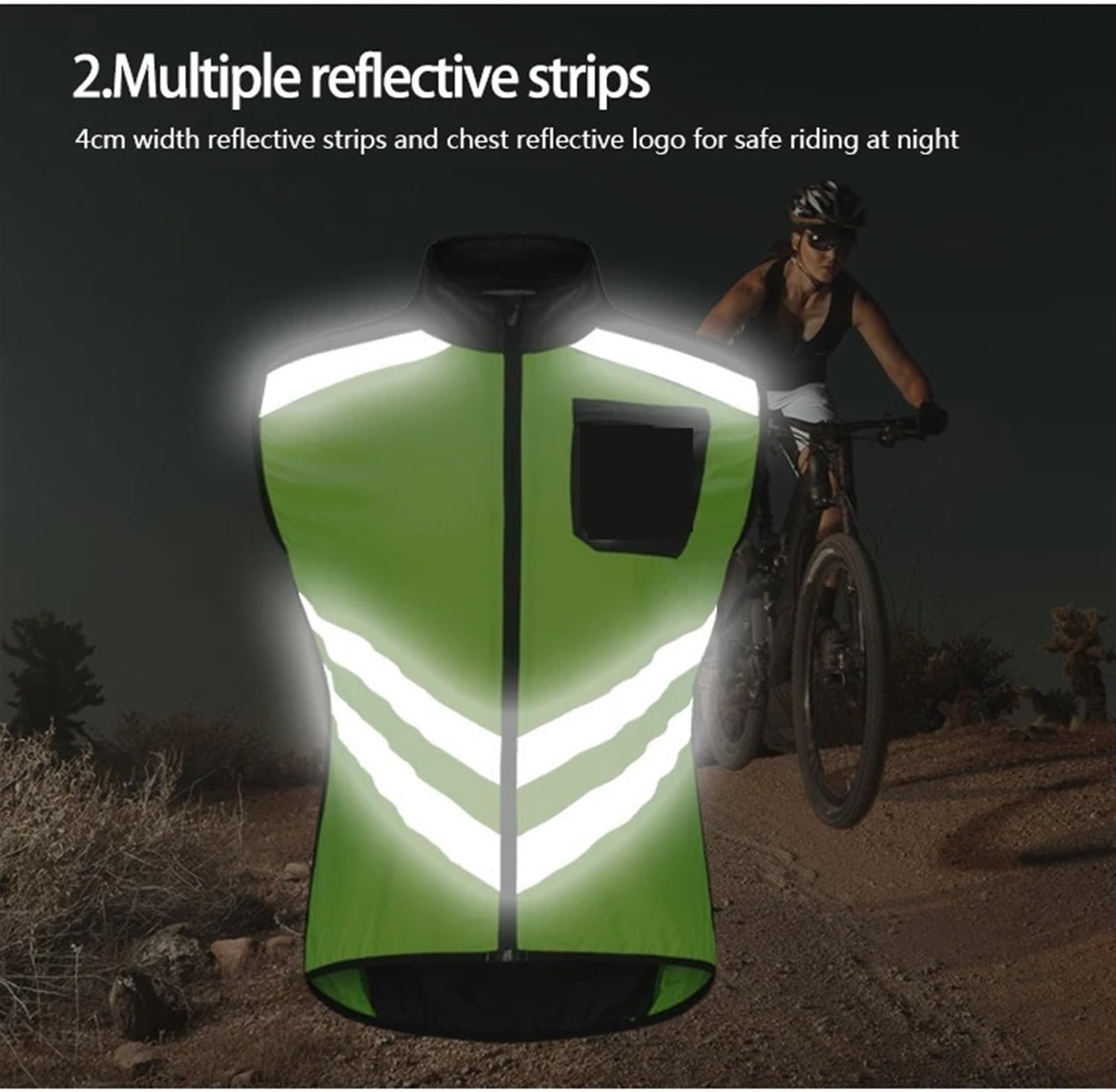 Chaleco Ciclismo Chalecos de seguridad reflectantes for ciclismo, chaleco deportivo sin mangas for hombre, ropa for carretera(04,EU XL (ASIA 2XL))