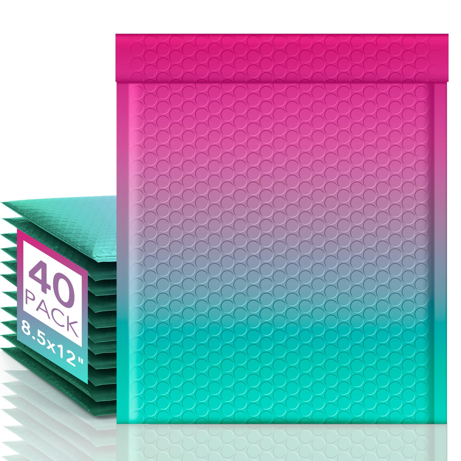 Fuxury Bubble Mailers 8.5x12" 40 Pack Padded Envelopes Usable Size 8.5x11"