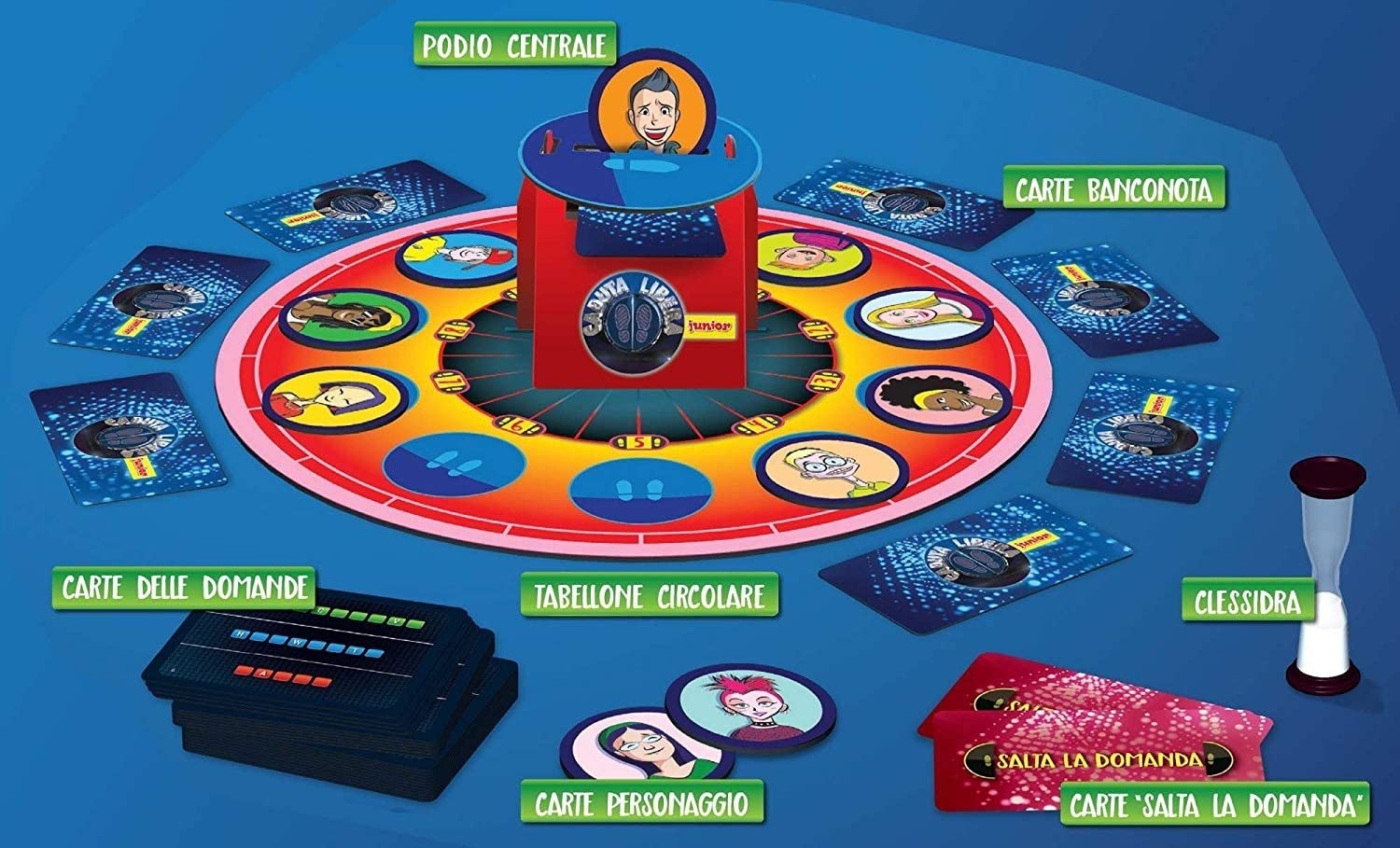 Ravensburger - Chute Libre Junior, Tischspiel für die ganze Familie, 2-4 Spieler, Geschenkidee für Kinder ab 8 Jahren, Ausgabe in Italienisch