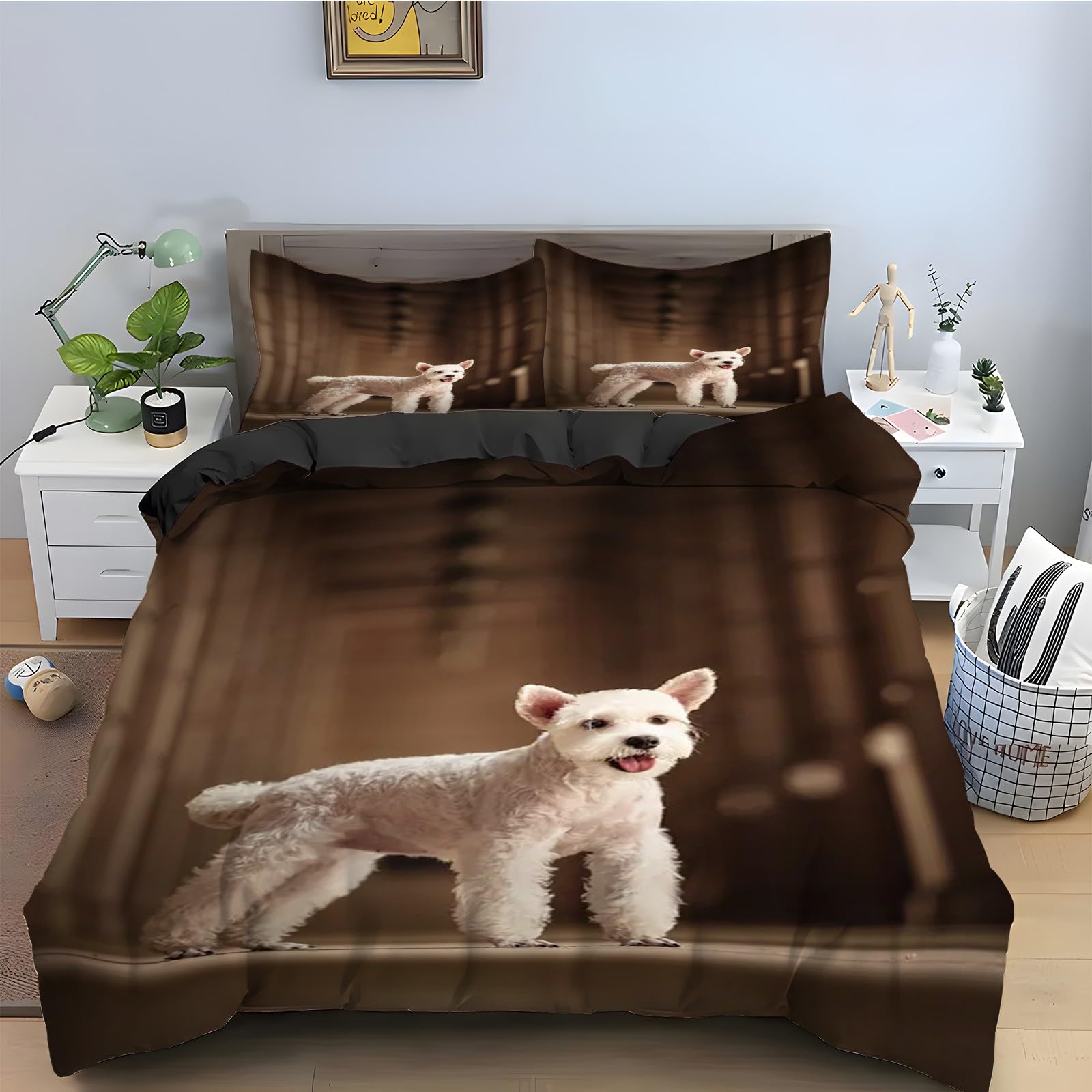 Chiot parure de lit 200x200 pour s'endormir chaque nuit dans un nid de tendresse et douceur