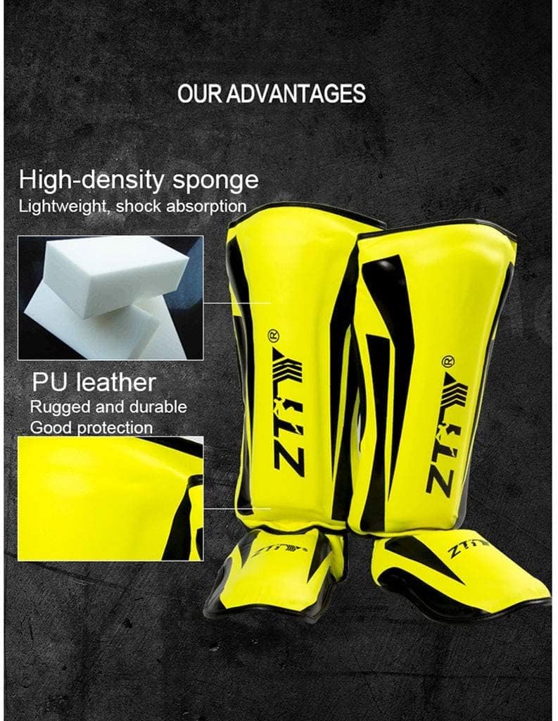 WANGZHENG Shin Guards Boxing Shin Guards MMA Muay Thai Fight Fighting Kickboxing Training Martial Arts Shin Guards Foot Guards-Black||L