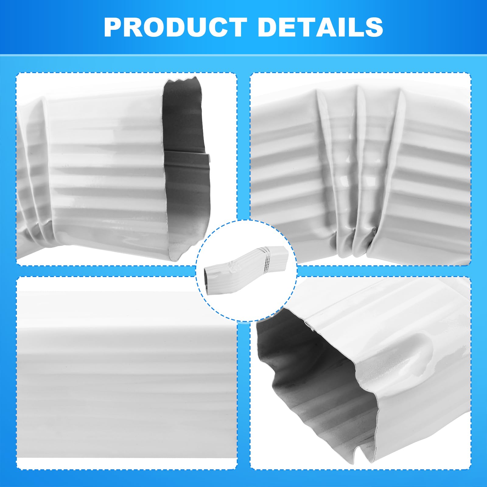 3x3 Downspout VYH Downspout Leader Gutter Offset 2x3 White (Gloss), 60% ...