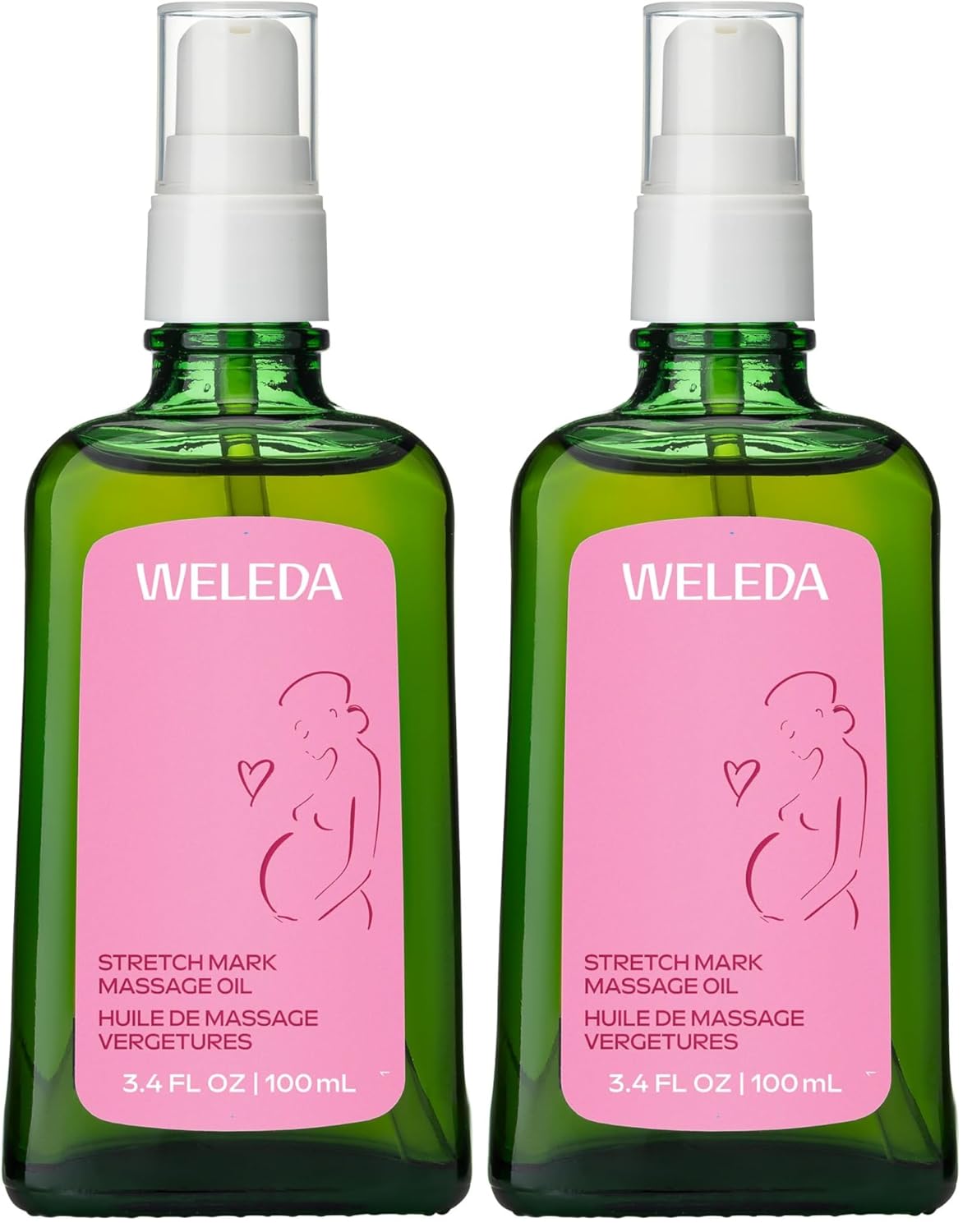 Weleda Stretch Mark Pregnancy Massage Oil,3.4 Fluid Ounce,Plant Rich Oil with Vitamin E,Sweet Almond,Jojoba and Arnica Oils,(Pack of 2)