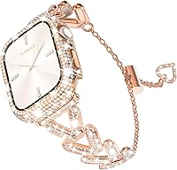Vista 13 de WINGLE Bling Band - Funda para Apple Watch Band para mujer de 1.575 pulgadas SE 3/2/1 Series 6 5 4, lujo brillante con diamantes de imitación