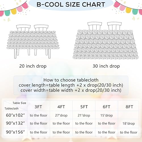Miniatura 10 de B-COOL Mantel rectangular con diseño de rosetas de 90 x 132 pulgadas, mantel de satén floral 3D morado para decoración de mesa de fiesta de ceremonia