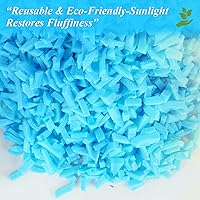 Vista 4 de Relleno de puf, relleno de espuma viscoelástica triturada de 10 libras, alta densidad ≥3.12 lb/ft³, relleno de almohada azul para puf, cojín