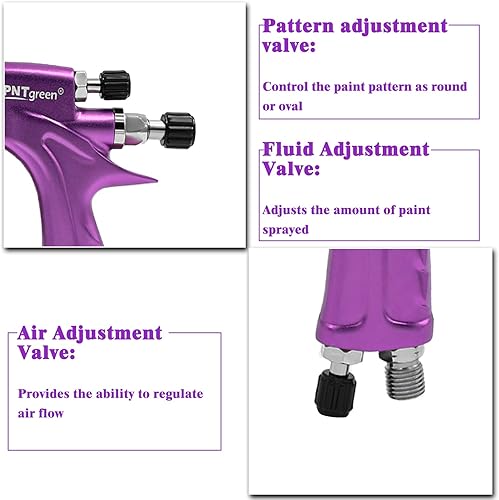 Miniatura 9 de LVLP - Pistola pulverizadora de sifón, pulverizador de pintura de aire con boquilla de 0.098 pulgadas y capacidad de 1000 CC, pistolas de