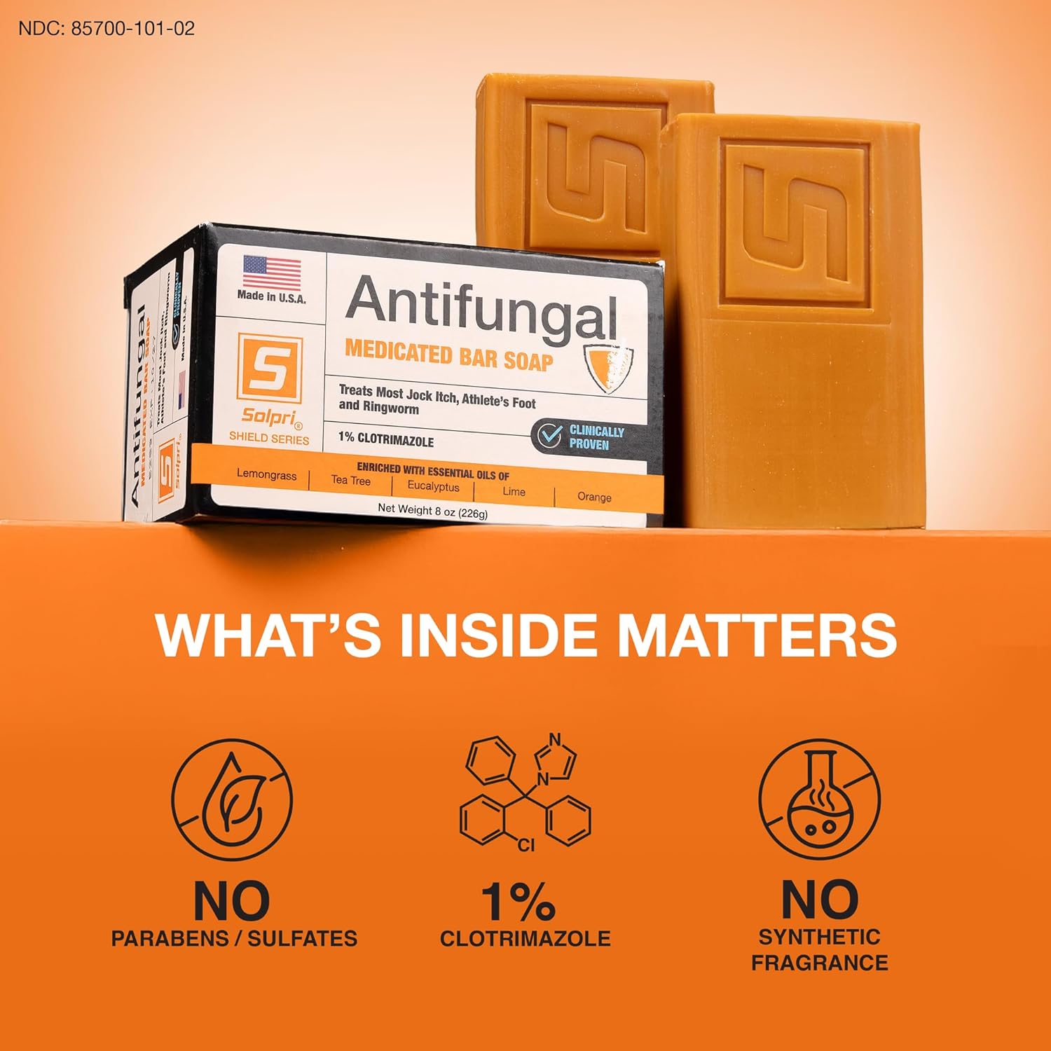 Shield 1% Clotrimazole Antifungal Soap Bar with Tea Tree Oil - Medicated Relief for Athletes Foot, Jock Itch, Ringworm - Foot Soap for Skin Fungus 4 oz (2-pack) - Image 7