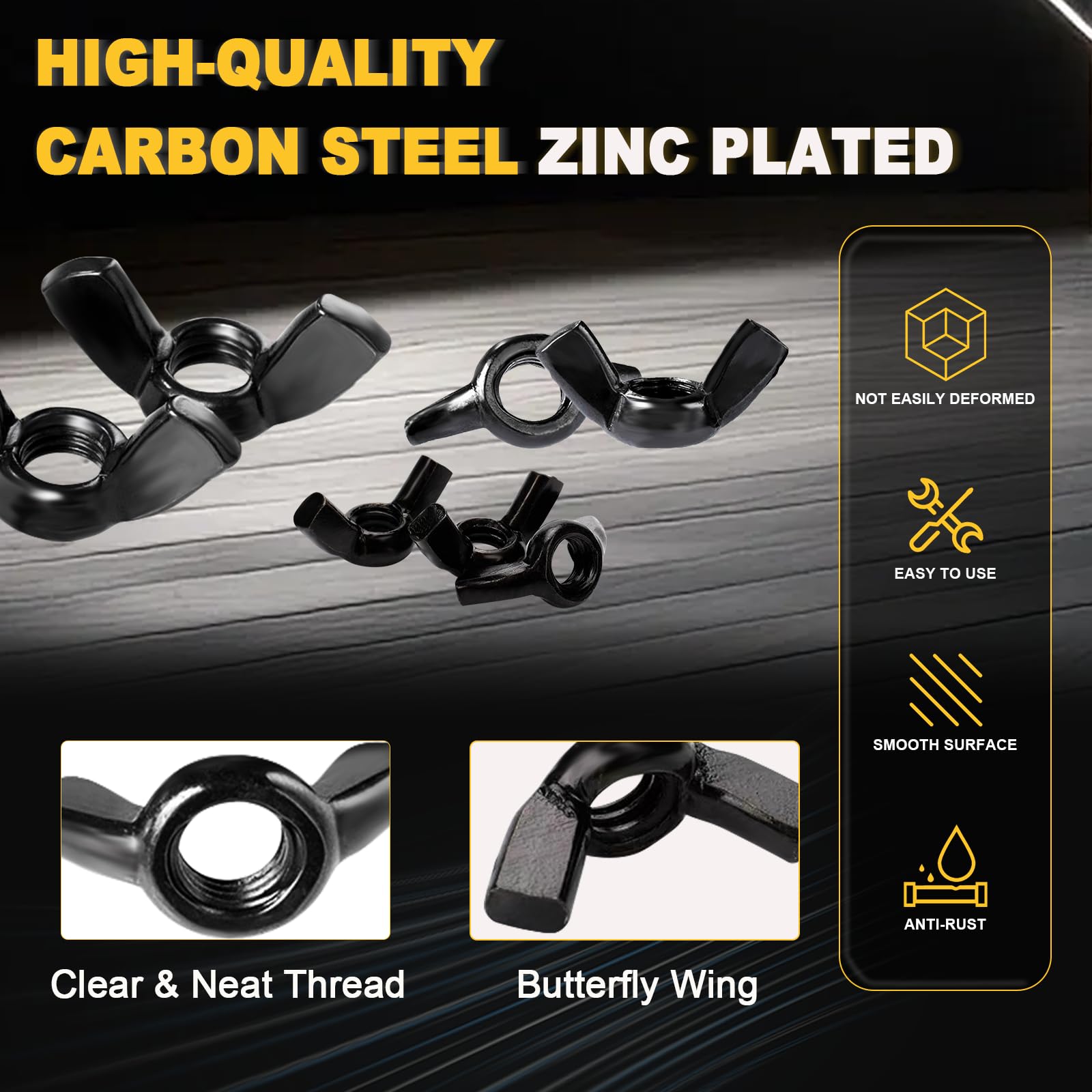 Wing Nuts Set - 125PCS SAE #6-#38 -3