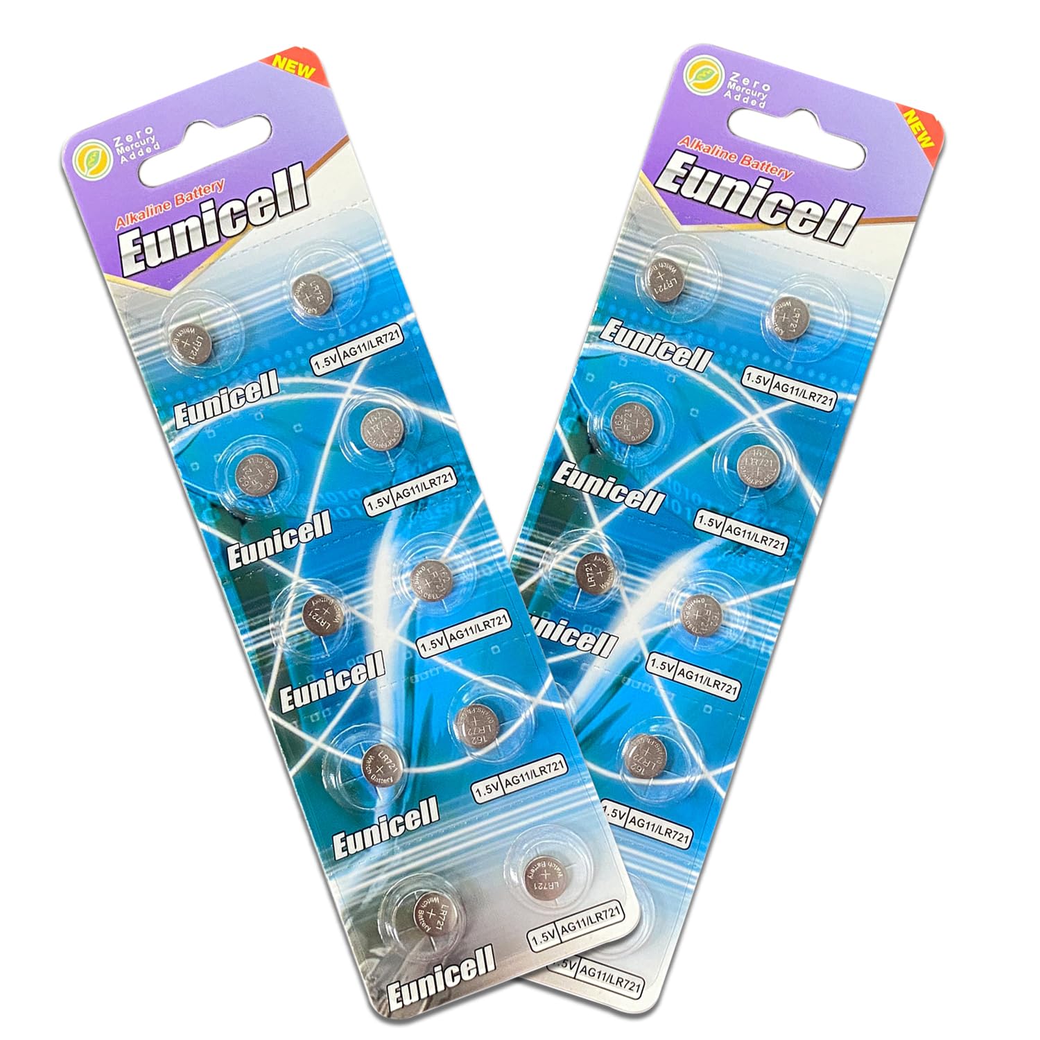 Pack of 10 - LR920/AG6 Eunicell 1.5V Button Coin Cell Alkaline Batteries - Suitable for use in LED lights, Digital Voice Recorders, Toys, Blood Glucose, Cholesterol Testing, Meters, Toys — view 28