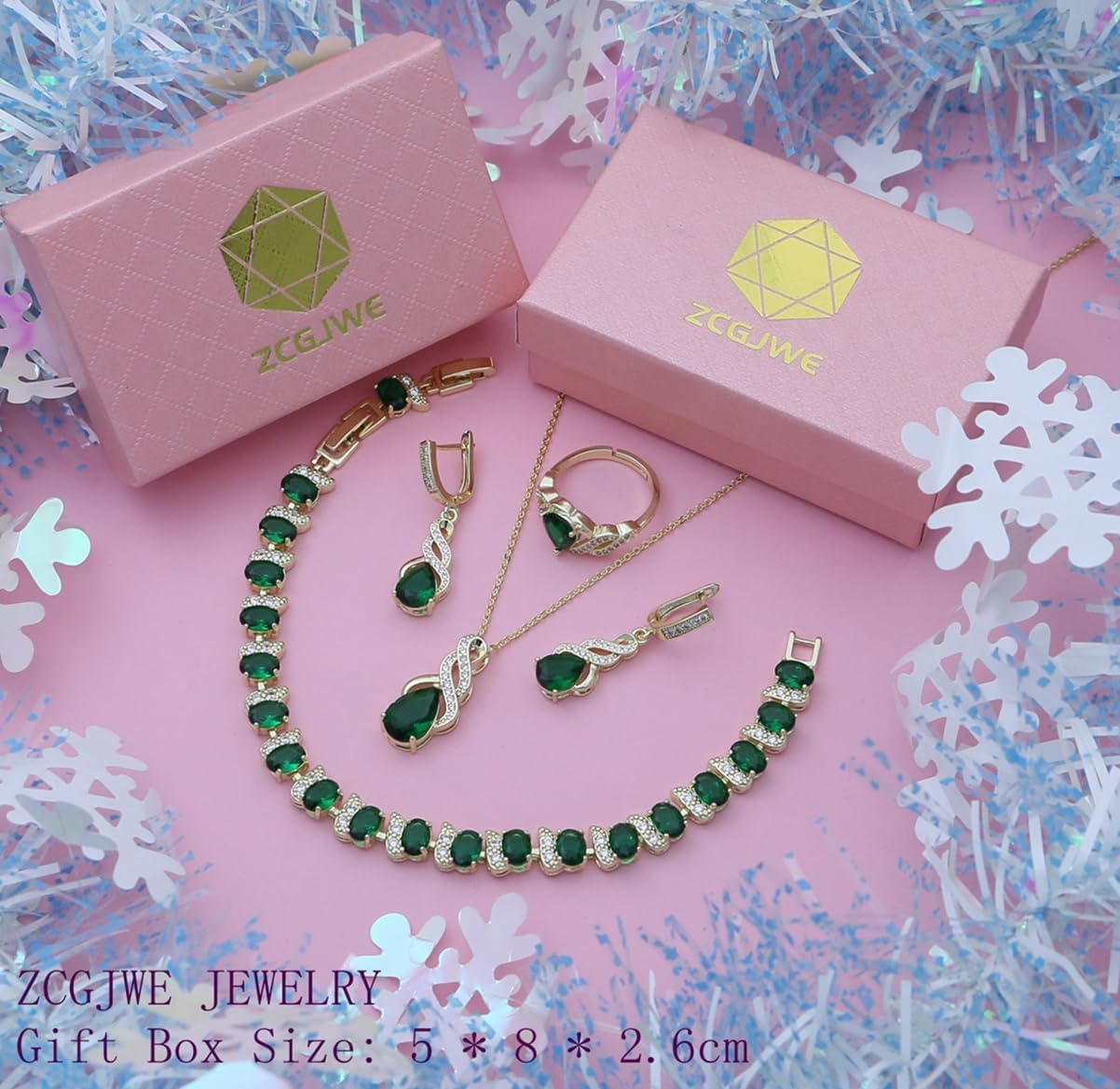 Wedding Jewelry Set for Women Gem Necklace Earrings Bracelet Luxury Jewelry Set Birthday Valentine's Day Mother's Day Christmas Prom Jewelry Gift