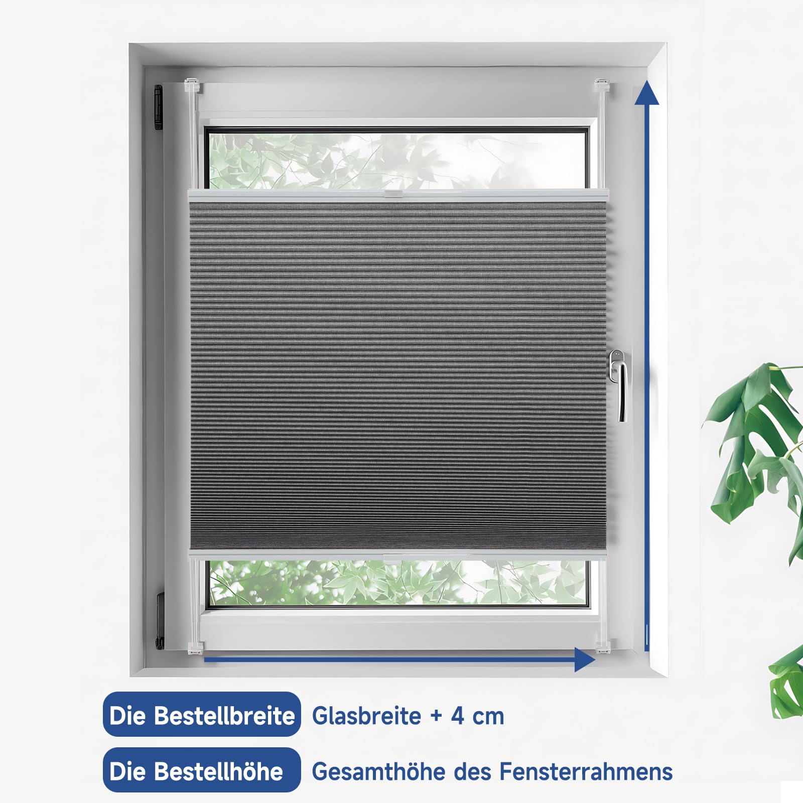 Sekey Wabenplissee Ohne Bohren Verdunkelung Rollo 100% verdunkelnd Blickdicht – Bild 7