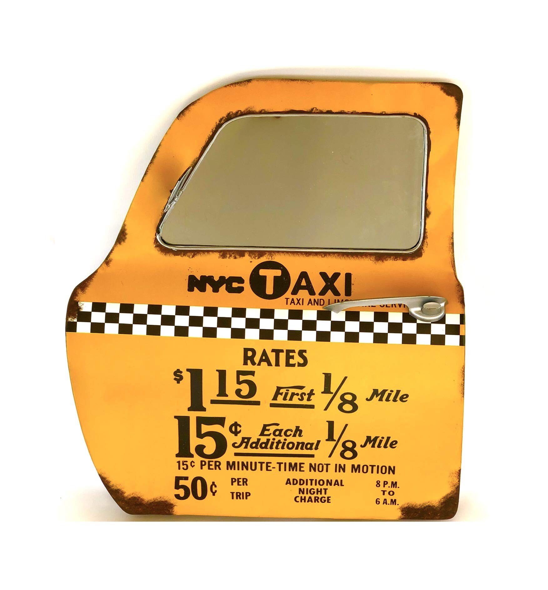 New York Taxi tabliczka na drzwi w stylu retro, z lustrem, rękodzieło, akcesoria do domu, dekoracja, akcesoria do dekoracji mieszkania w stylu vintage