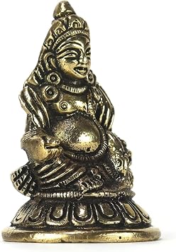 ASHIRWAD Brass Kuber Sculpture, Dhan Kubera, Lakshmi Kuvera, Vaisravana, Pancika, Sarvanubhuti, Idol Murti, Statue (Kuber-1)