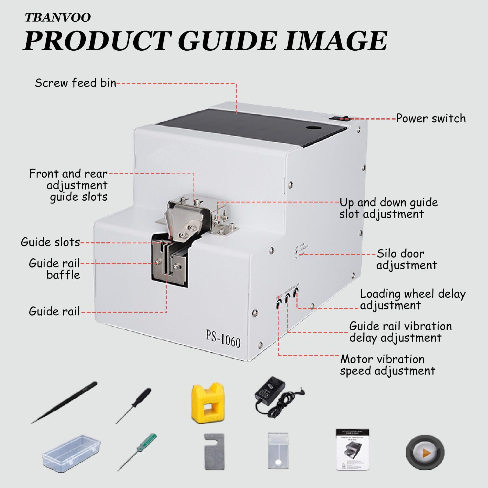 Macchina di conteggio delle viti di precisione, macchina automatica per organizzare le viti, alimentatore per viti di dimensioni 1-6 mm, ideale per vari tipi di viti, efficiente e affidabile