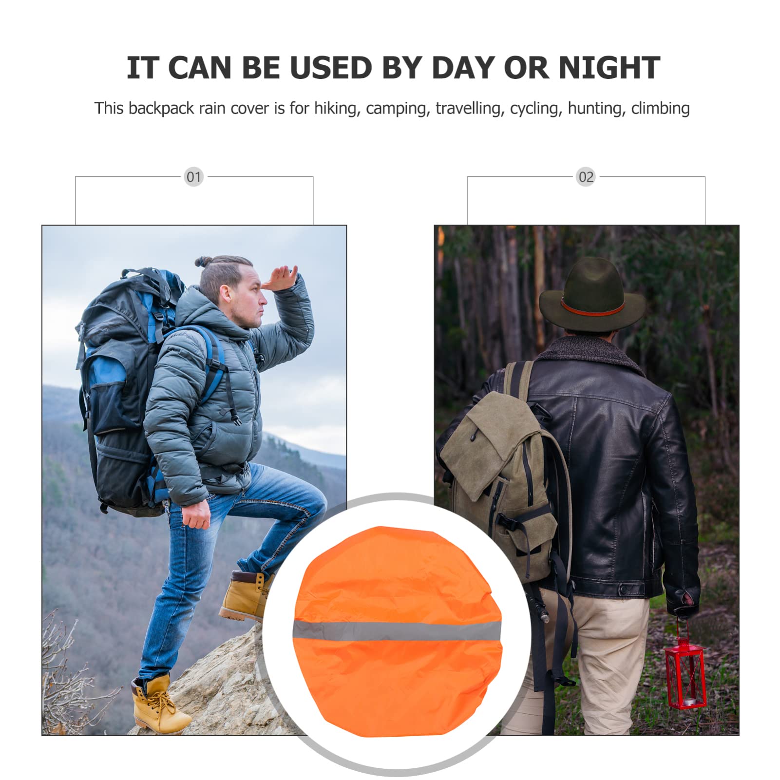 ibasenice Backpack Rain Cover Reflective Strip Protective Cover for Outdoor Activities