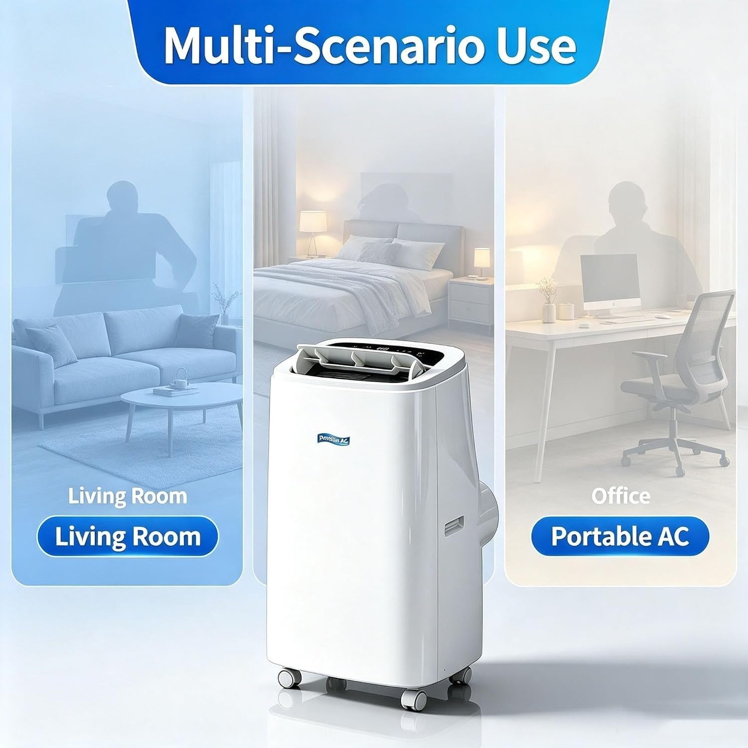Aire Acondicionado Portátil 14000 BTU Frío y Calor 2 en 1, Enfriador y Calefactor Móvil sin Instalación con Ruedas, Equipo de Climatización para Salón,, B+Hot & Cold 14000 BTU, B+Hot & Cold 14000 BTU