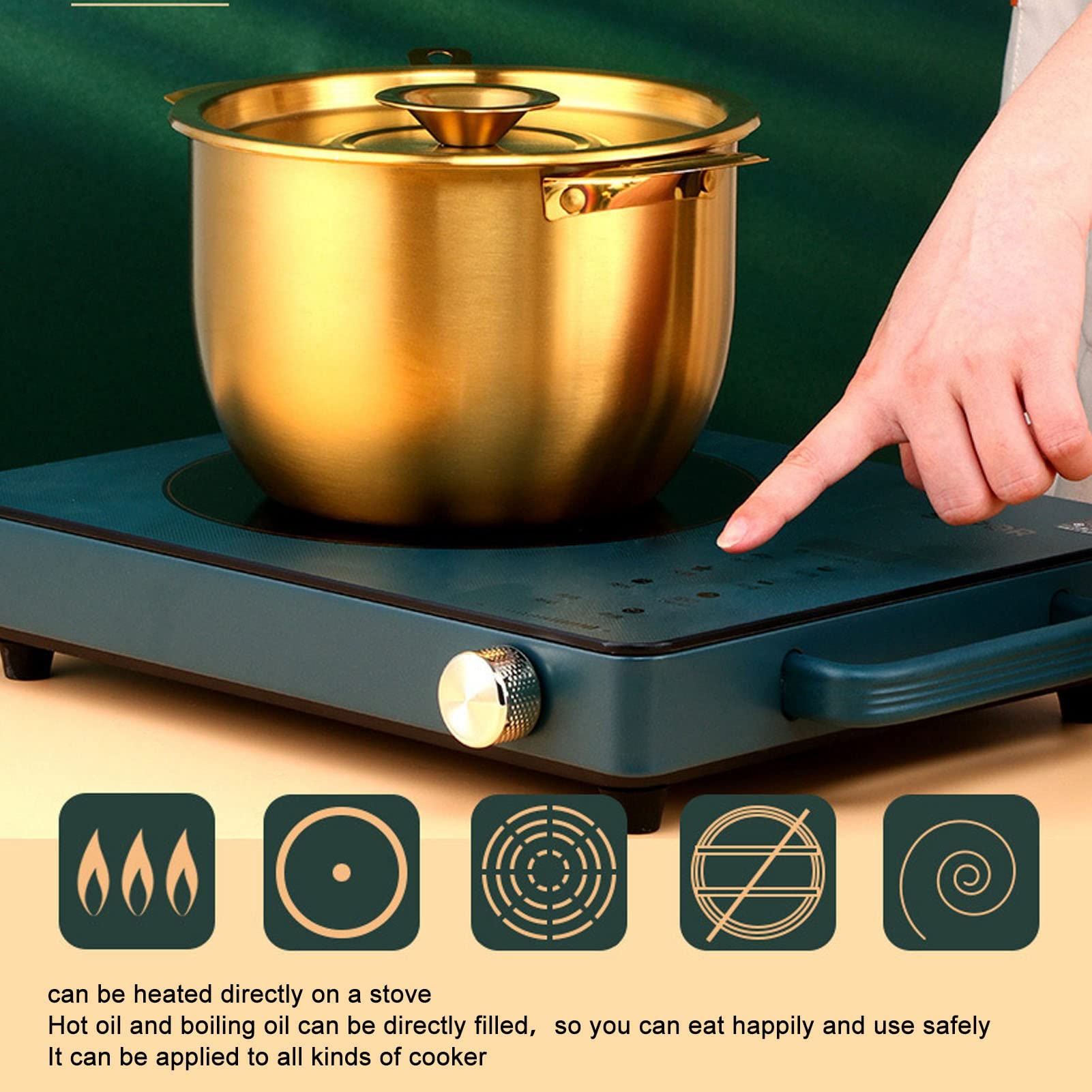 Recipiente para Grasa con Colador, Recipiente para Filtro de Aceite de Cocina de 2,8 L Recipiente para Aceite de Cocina de Acero Inoxidable con Colador de Malla Fina Y Tapa para Freír(Oro)
