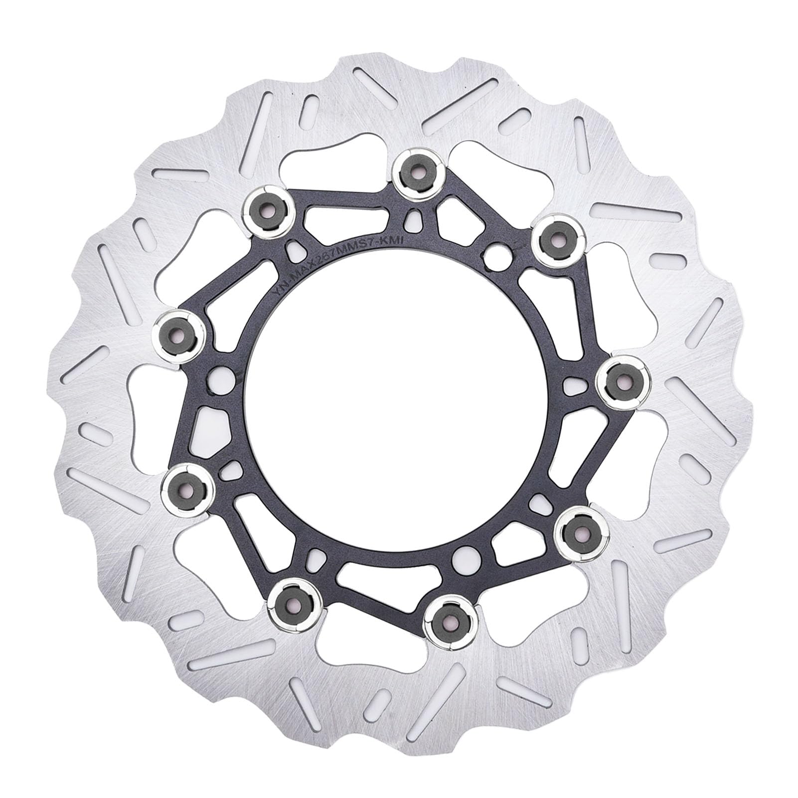 Set Rotore Disco Freno Anteriore Moto Adattatore Pinza in Acciaio Inossidabile per NMAX125 NMAX155 AEROX155 NVX155 267mm Frenatura Ad Alte Prestazioni (BLACK)