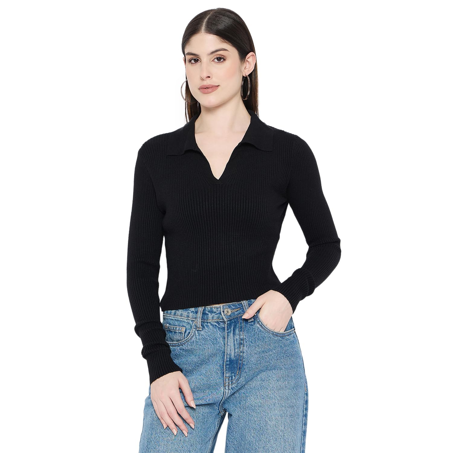 camey Women Woolen Winter Full Sleeve V-Neck top|Sweater-picture-22
