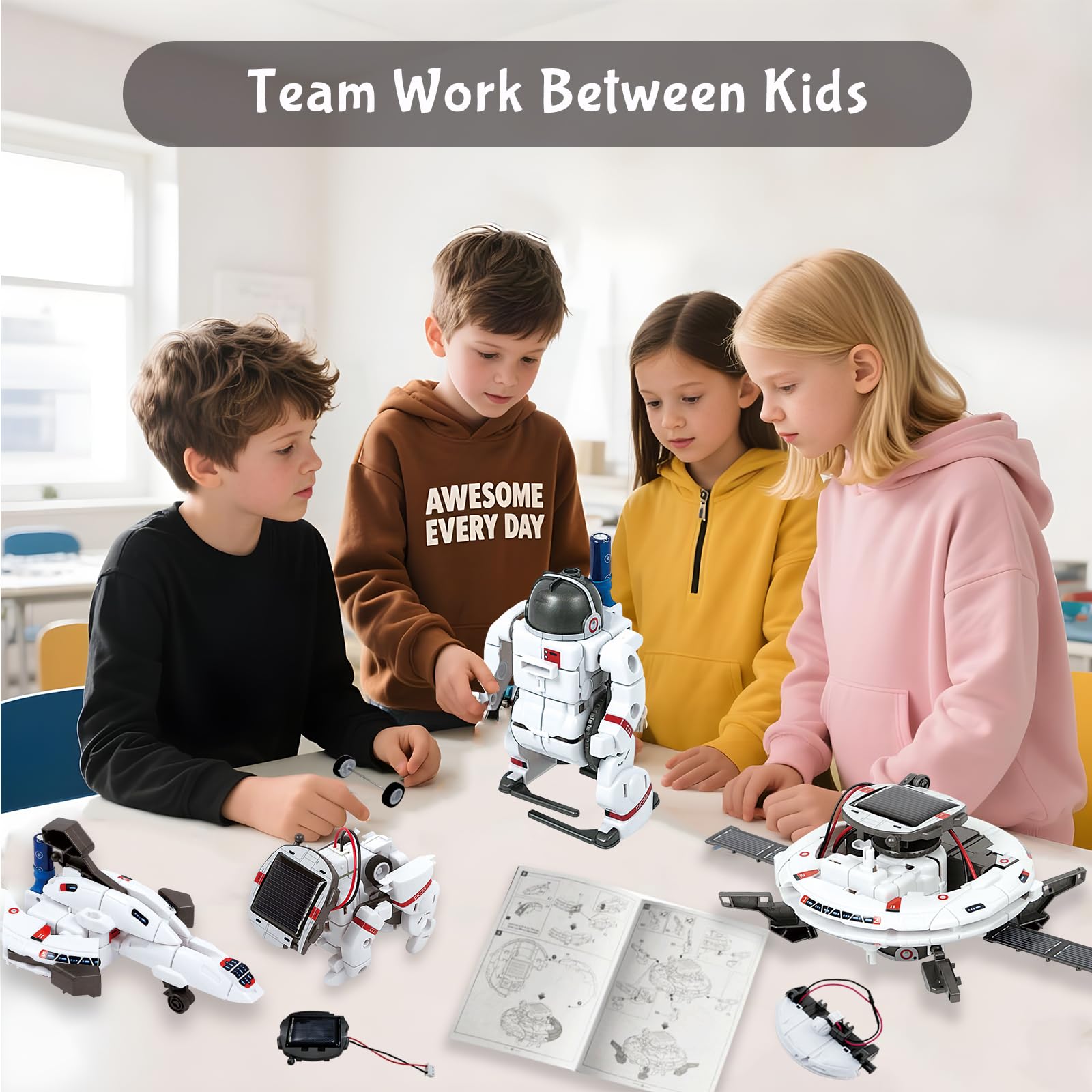 Amazon.co.jp: Hechify 6-in-1 ソーラーロボット組み立てキット 8~13歳