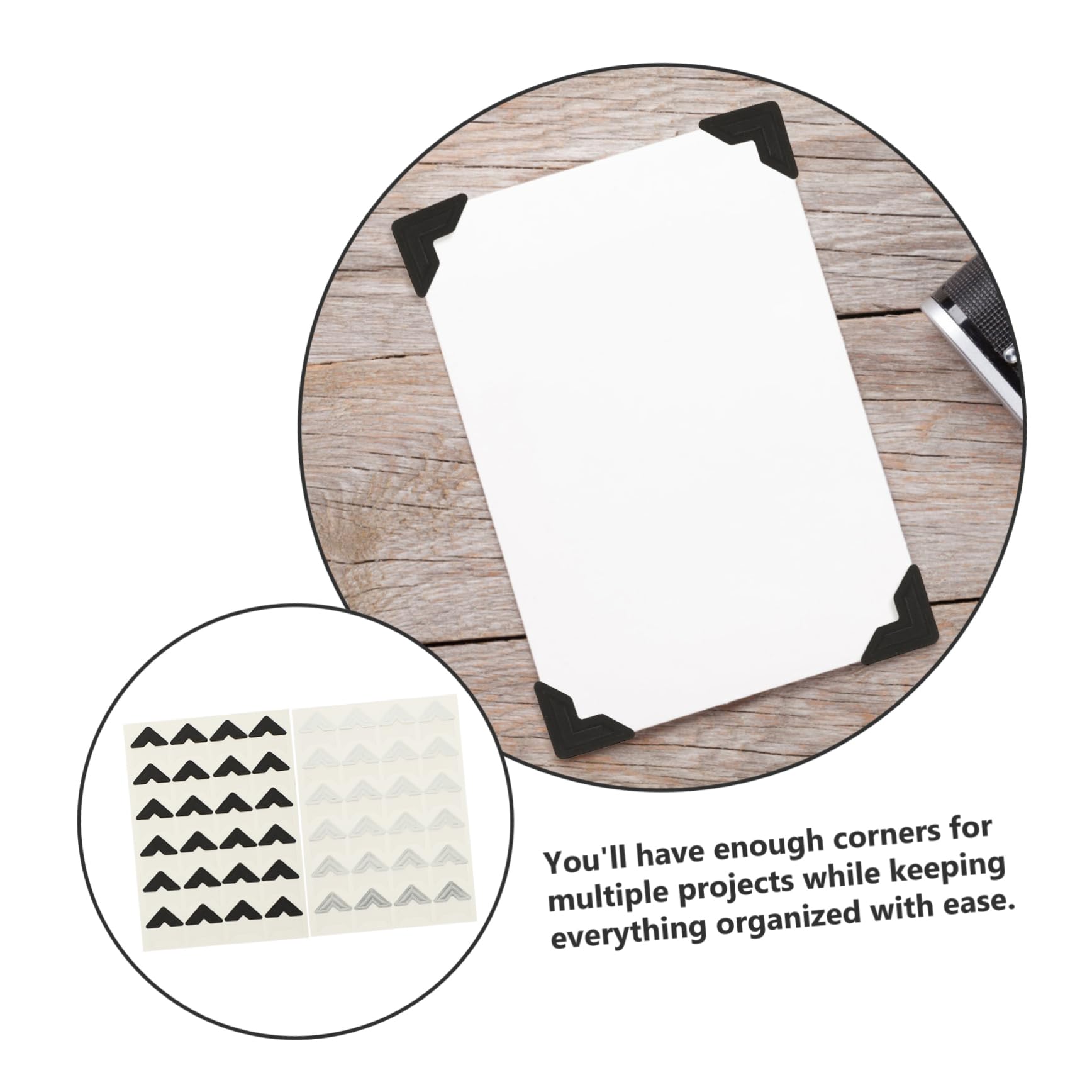 NUOBESTY 50 Hojas Accesorios Para Álbumes De Fotos Diy Múltiples Esquinas De Fotos Tipo Pasta 10 Hojas/240 Piezas Embaladas Esquinas De Fotos Autoadhesivas Abrir La Ventana Tarjeta Papel