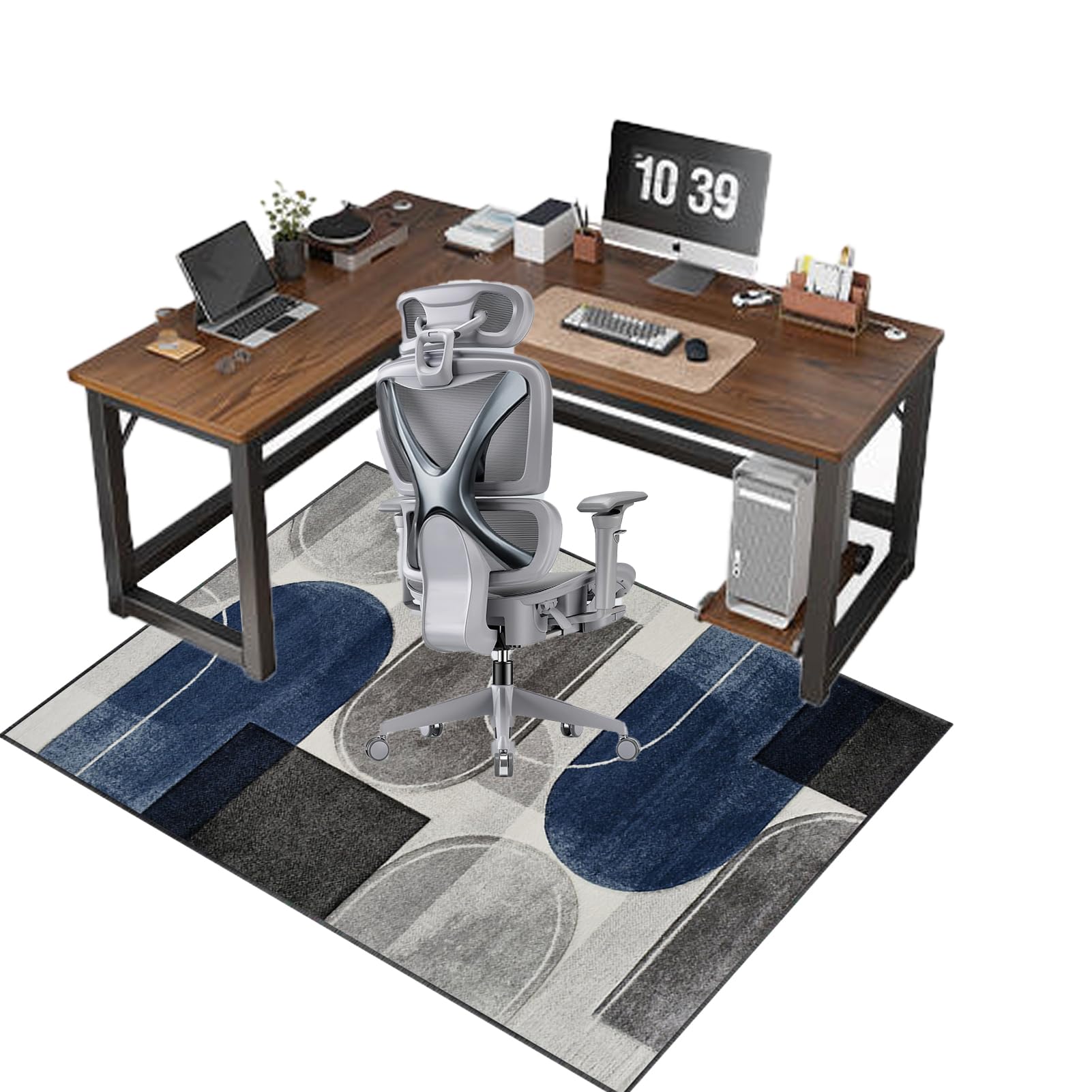 Tapis De Protection Pour Sol Dur Sous Chaise De Bureau - 100x120 Cm - Antidérapant - Facile à Nettoyer - Pour Bureau Ou Maison